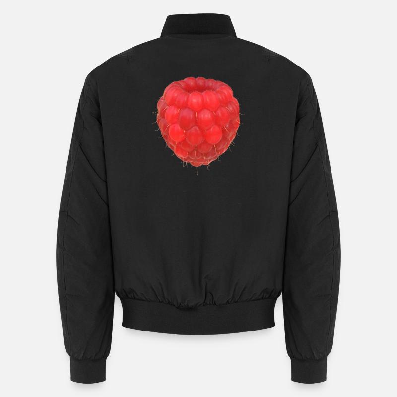 Raspberry Cluster Pattern - Unisex Bomber Jacket - black