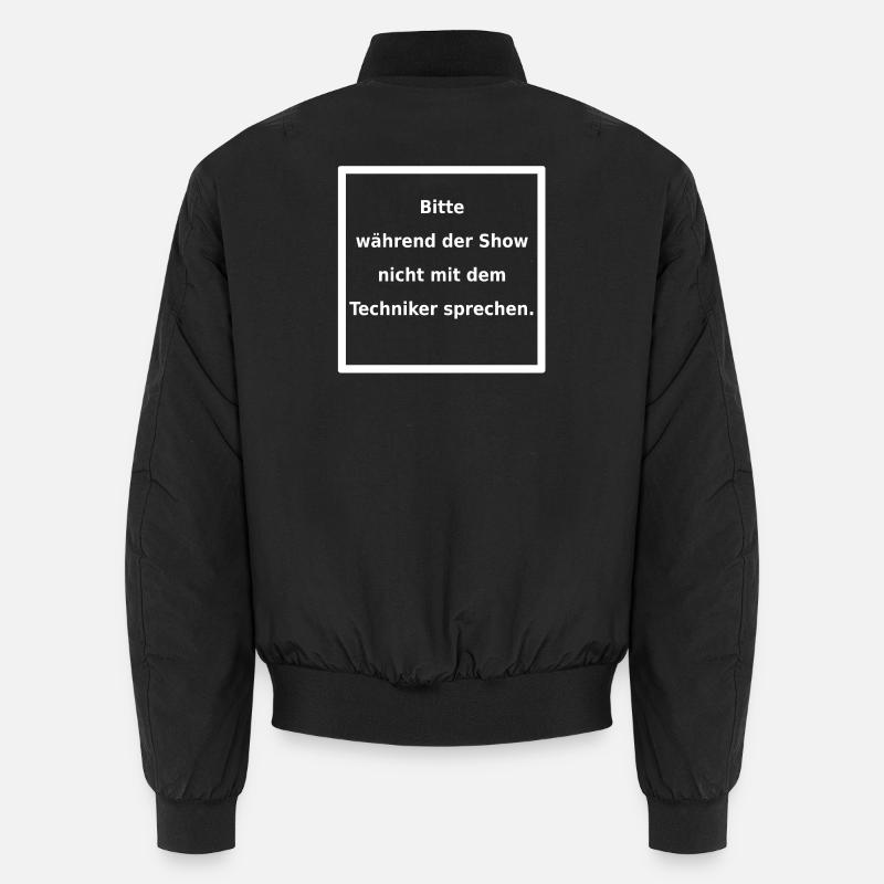 Warnhinweis: Techniker. (weiss) - Unisex Bomberjacke - Schwarz
