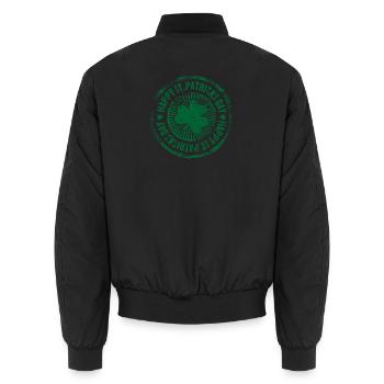 Cercle de timbres verts de la Saint-Patrick - Bomber unisexe - noir - Dos - AI Model Male 185 light (185cm)