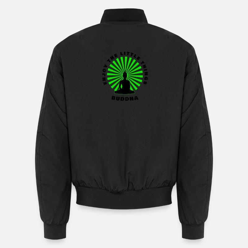 Buddha Enjoy the Little Things - Unisex Bomber Jacket - black