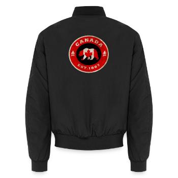 Kanada Bär Vintage / Geschenk - Unisex Bomberjacke - Schwarz - Hinten - AI Model Male 185 light (185cm)