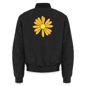 Flowers patch - Unisex Bomberjacke - Schwarz - Hinten - AI Model Male 185 light (185cm)