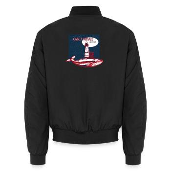 Phare Vintage - Bomber unisexe - noir - Dos - AI Model Male 185 light (185cm)