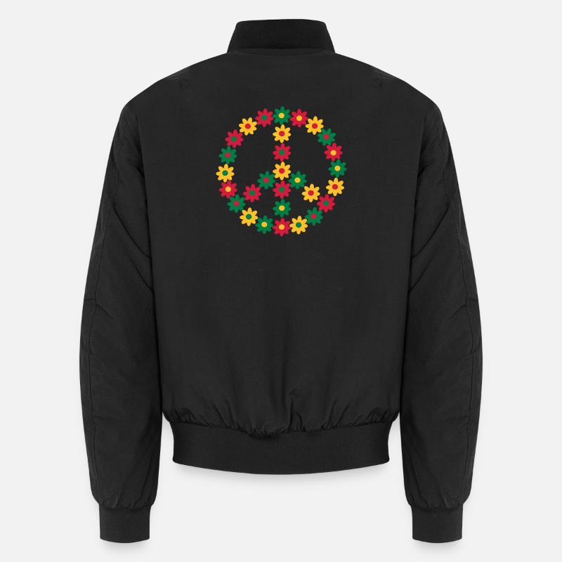 Rasta Friedenszeichen - Unisex Bomberjacke - Schwarz