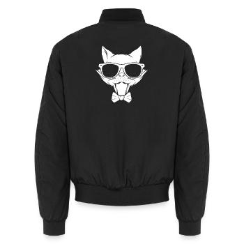 Cat kitten meow domestic cat cat eye cat dam - Unisex Bomber Jacket - black - Back - AI Model Male 185 light (185cm)