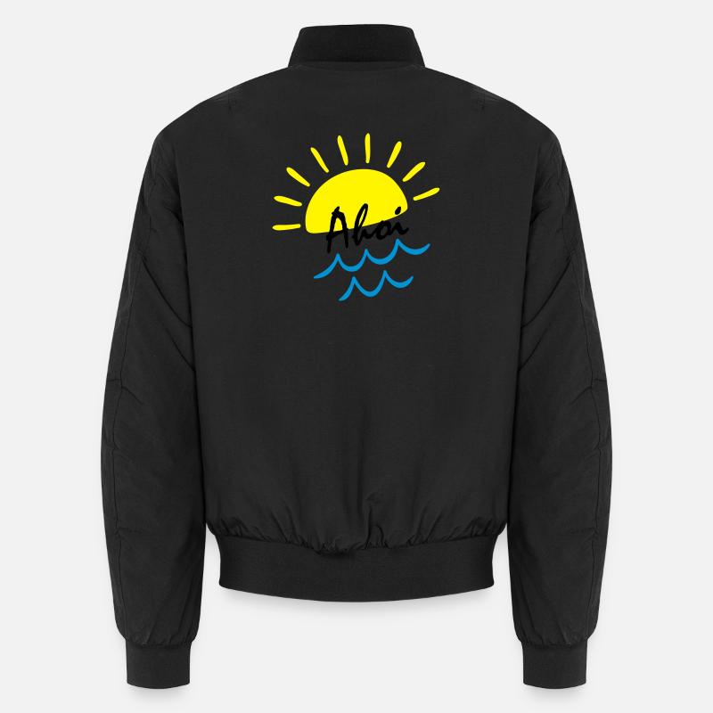 Summer Vibes: Sun over Sea Waves Unisex Bomber Jacket