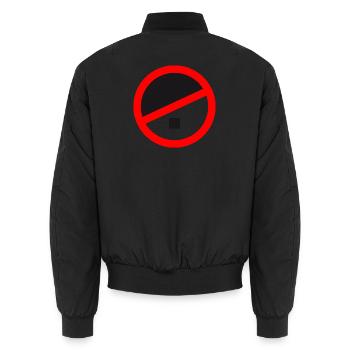 circulaire rond adolf interdit non no racism logo text d - Bomber unisexe - noir - Dos - AI Model Male 185 light (185cm)