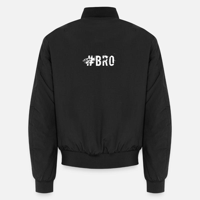 #BRO Distressed Stamp - Unisex Bomber Jacket - black