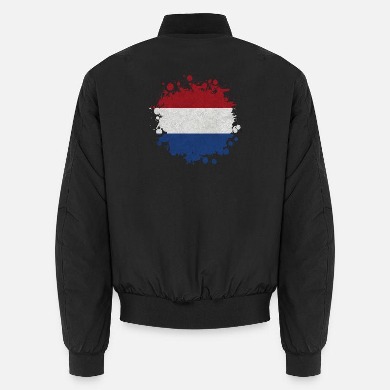 Niederlande Klecks Fleck / Geschenk Flagge Holland Unisex Bomberjacke