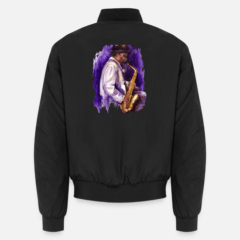 sax - Unisex Bomber Jacket - black