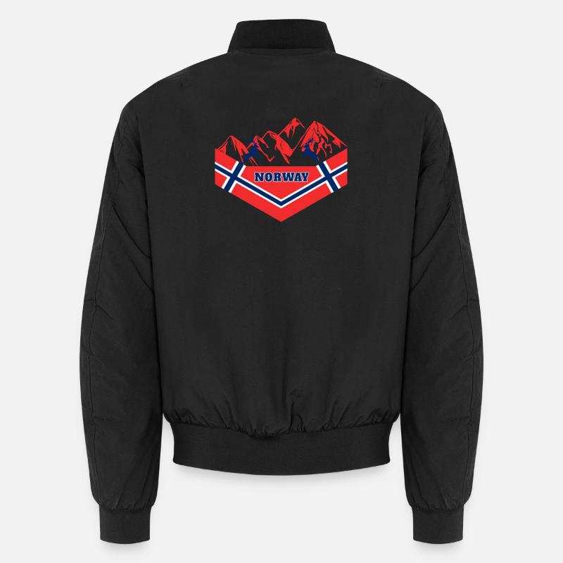 Norwegen Berge / Elch Flagge Geschenk Unisex Bomberjacke