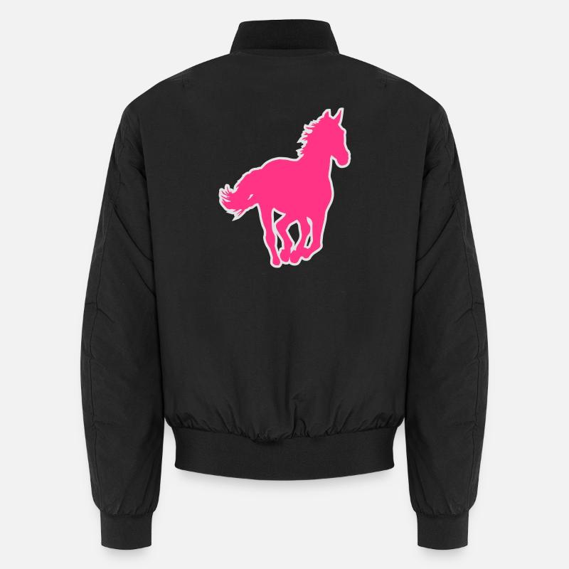 Pferd - Unisex Bomberjacke - Schwarz