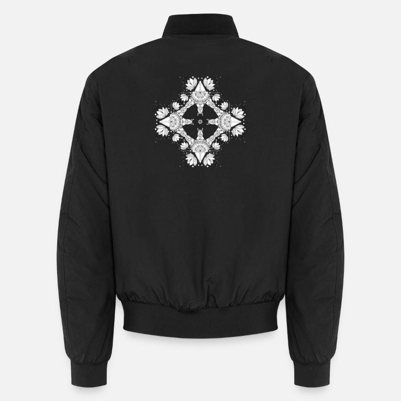Mandala de nénuphars - Bomber unisexe - noir