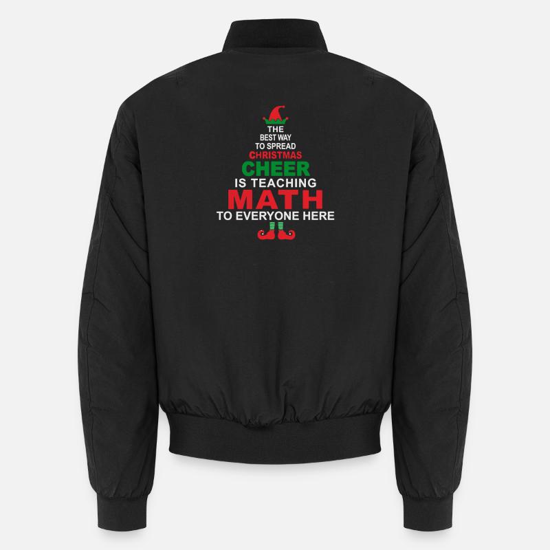 Math Teacher Christmas Shirt - Unisex Bomber Jacket - black