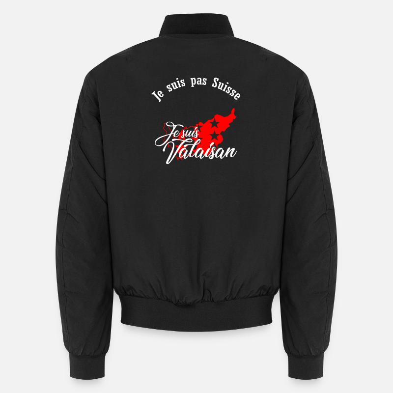 Ich bin ein Walliser Carte Valais Rouge Unisex Bomberjacke