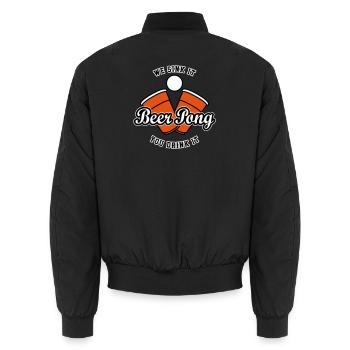 Beer Pong Logo IV - Unisex Bomberjacke - Schwarz - Hinten - AI Model Male 185 light (185cm)