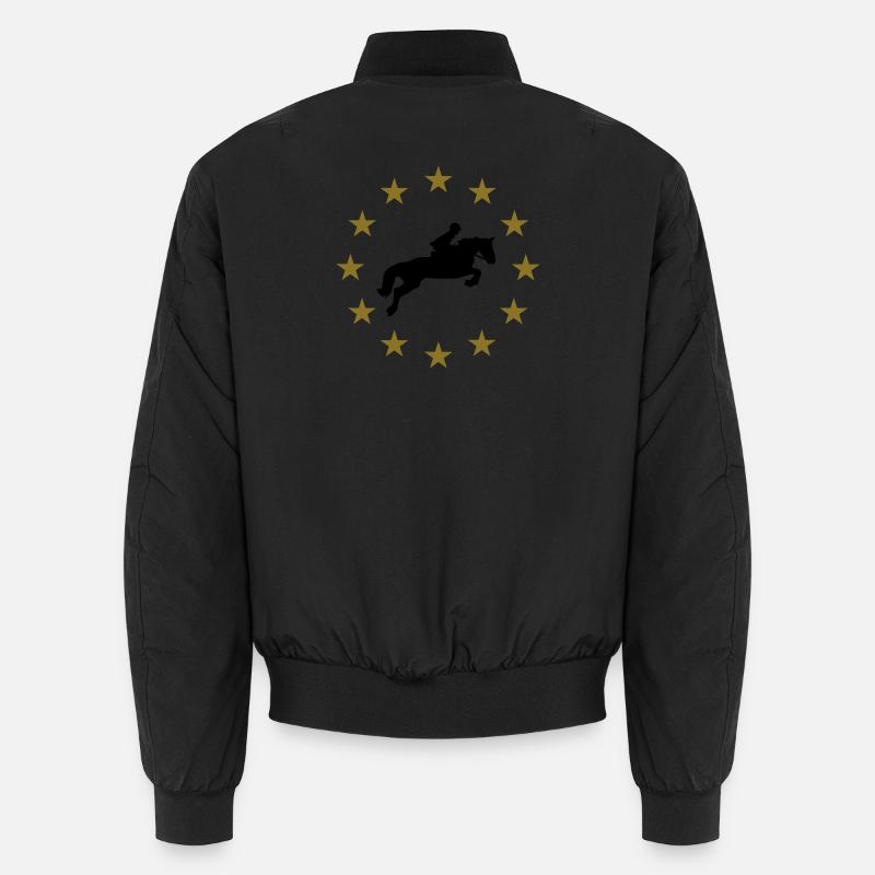 Springen Pferd & Sternen - Unisex Bomberjacke - Schwarz