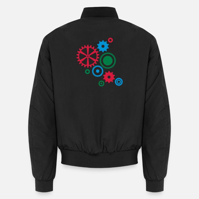 nine gear wheels in different colors Unisex Bomber Jacket