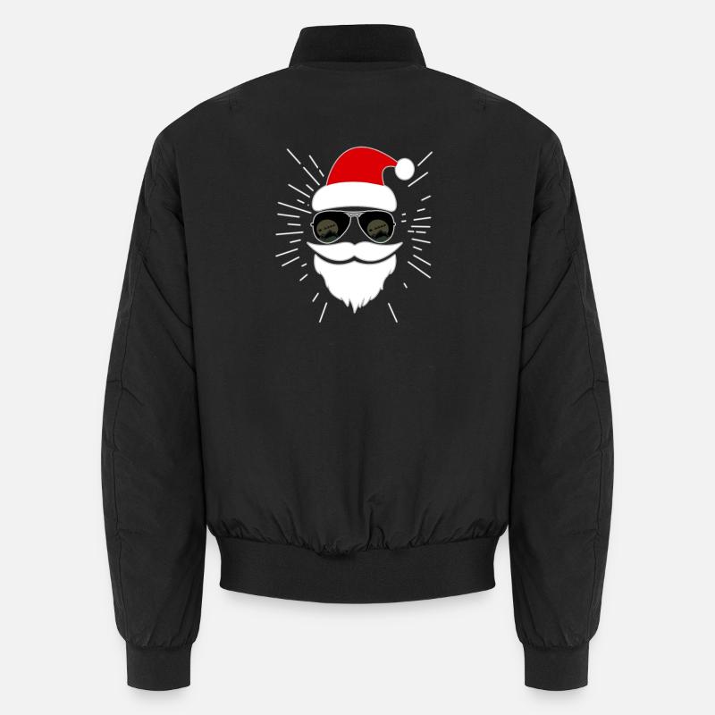 Santa mit Sonnenbrille - Unisex Bomberjacke - Schwarz