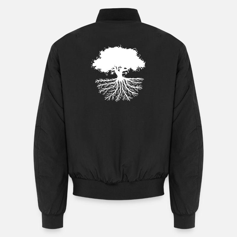 tree roots white Unisex Bomberjacke