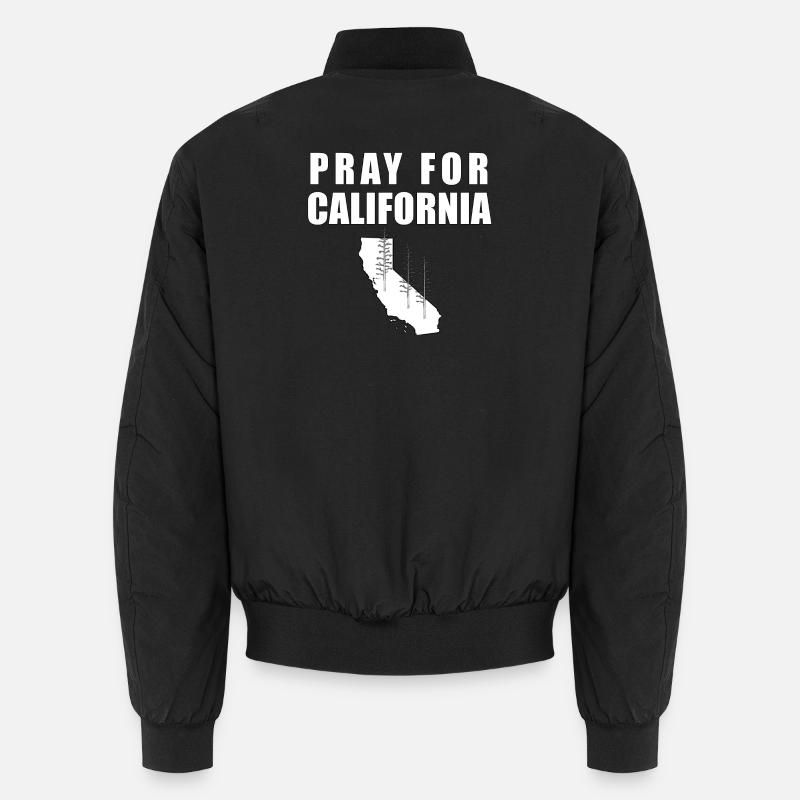 PRAY FOR CALIFORNIA - Unisex Bomber Jacket - black