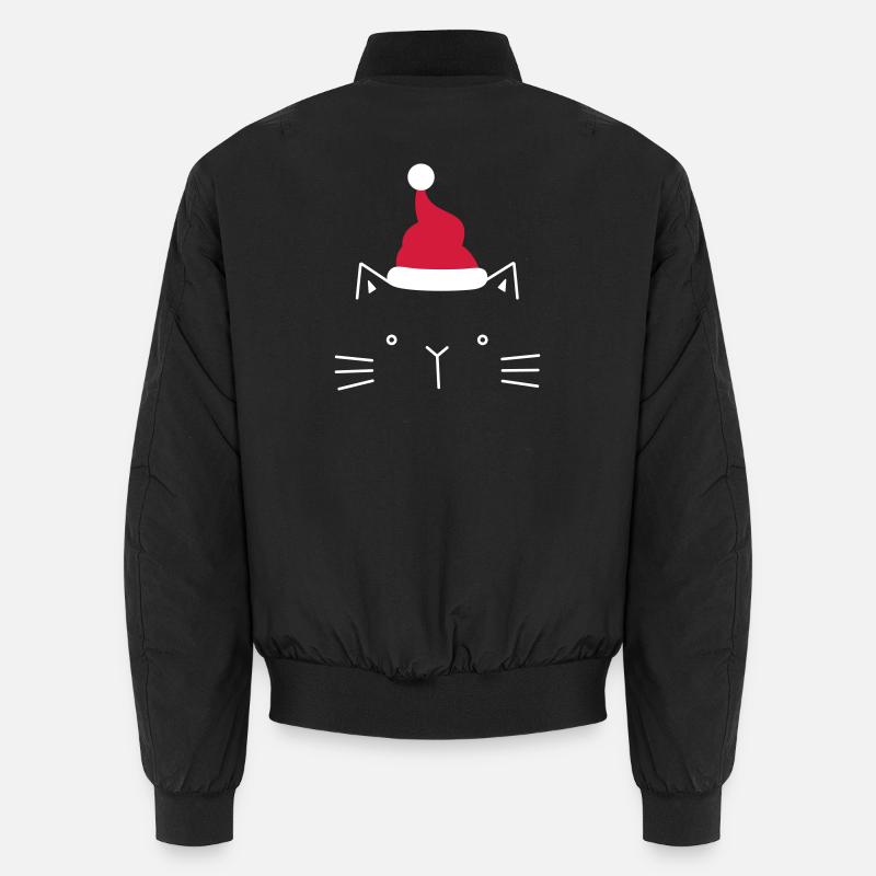 Chat face Père Noël cadeau de Noël Bomber unisexe