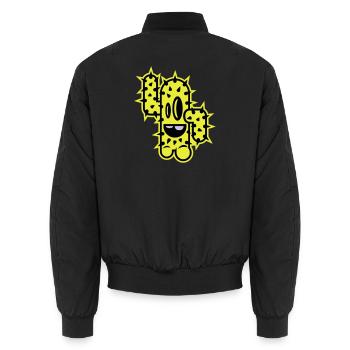 kaktus high five comic - Unisex Bomberjacke - Schwarz - Hinten - AI Model Male 185 light (185cm)