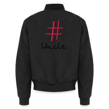 #Uncle Hashtag Social Media I Idée cadeau Oncle - Bomber unisexe - noir - Dos - AI Model Male 185 light (185cm)