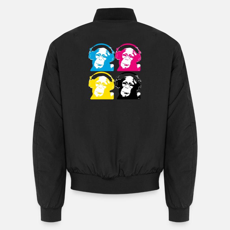 4 dj monkeys - Unisex Bomberjacke - Schwarz