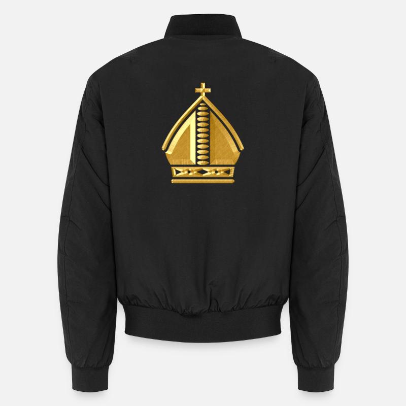 Papst Krone - Unisex Bomberjacke - Schwarz