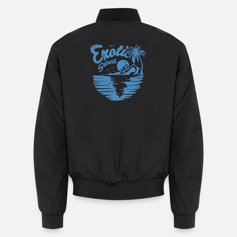 Exotic Sunset Palm Design Unisex Bomber Jacket