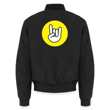 Pommes fourchette cercle jaune - Bomber unisexe - noir - Dos - AI Model Male 185 light (185cm)