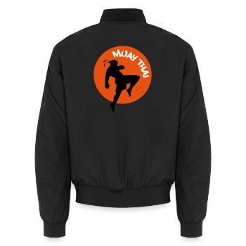 muay5 - Unisex Bomberjacke - Schwarz - Hinten - AI Model Male 185 light (185cm)
