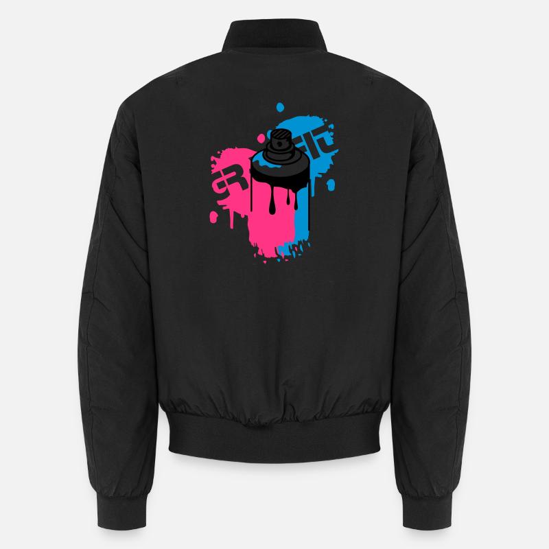 spray can Graffiti Style - Unisex Bomber Jacket - black