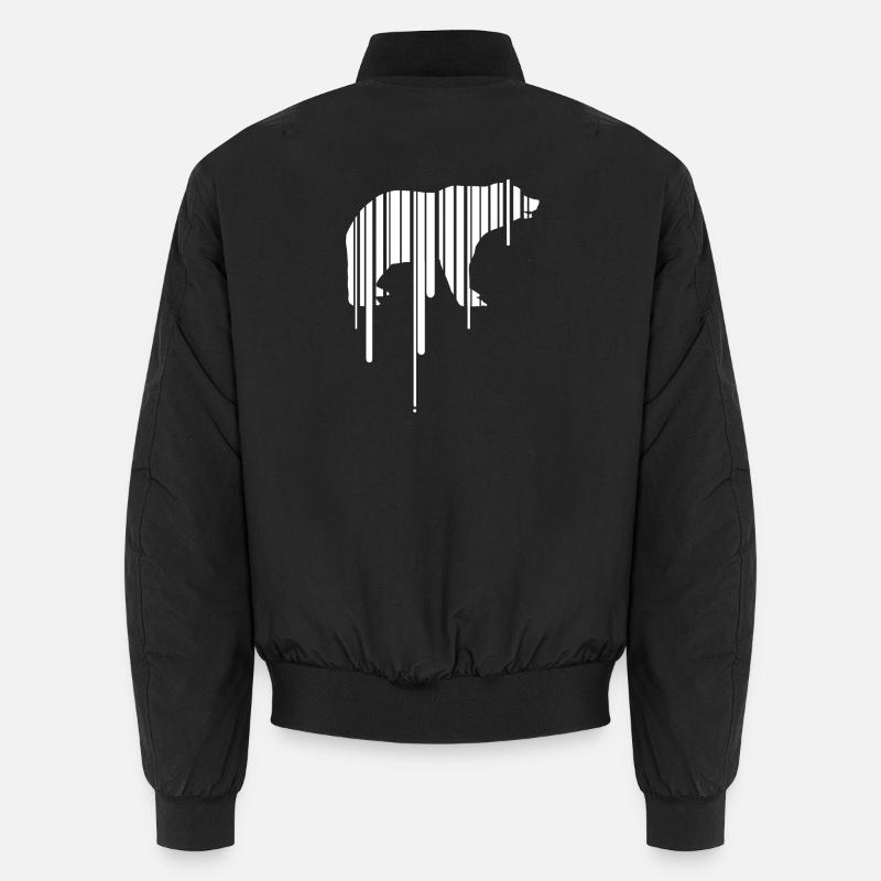 polar bear earth barcode save planet climate demo CO2 Unisex Bomber Jacket