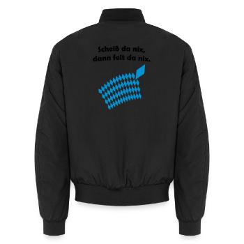 Bayerisches Scheiß da nix Design - Unisex Bomberjacke - Schwarz - Hinten - AI Model Male 185 light (185cm)