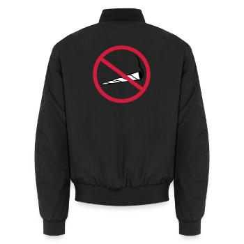 joint forbidden shield zone no clipart logo hemp - Unisex Bomber Jacket - black - Back - AI Model Male 185 light (185cm)