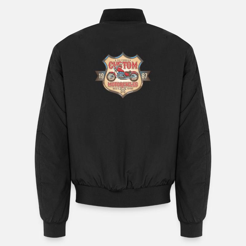 Custom Motorcycles Amerika Motorrad Retro Geschenk Unisex Bomberjacke