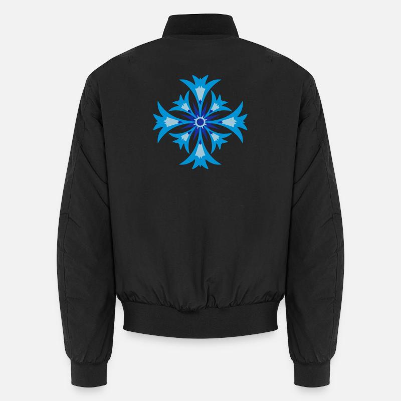 Une fleur stylisée de bleuet Bomber unisexe
