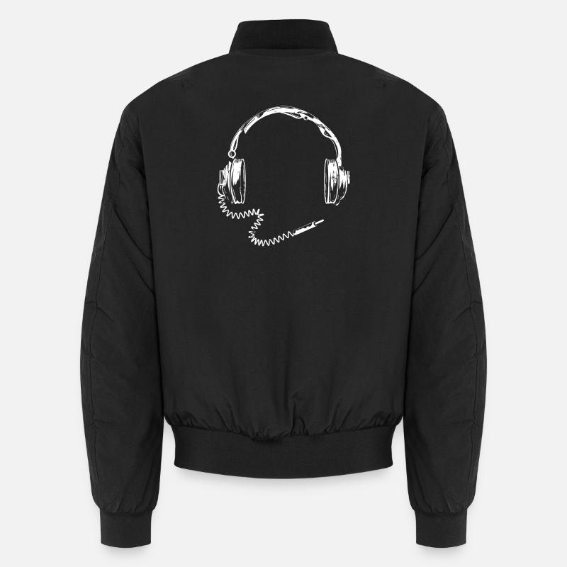Retro headphones with cable Unisex Bomber Jacket