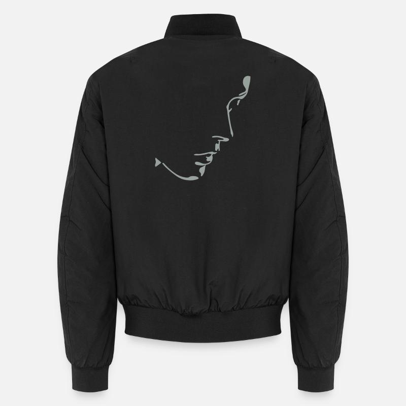 girl face, light and shadow - Unisex Bomber Jacket - black