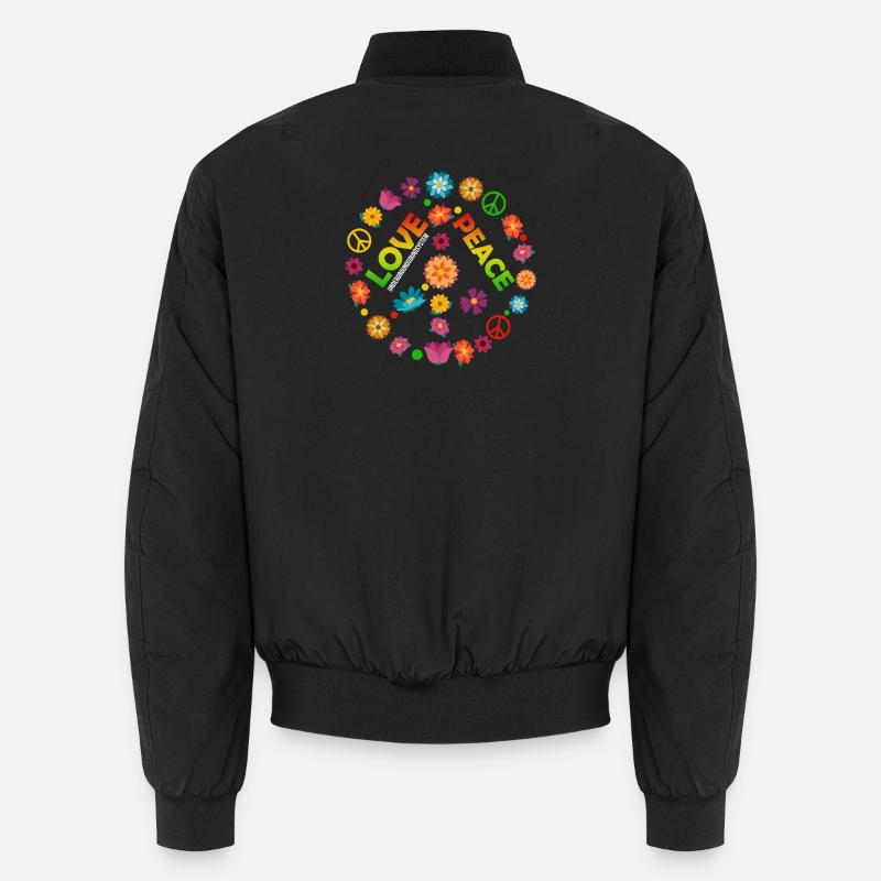 Blumenkreis Liebe Frieden Unisex Bomberjacke