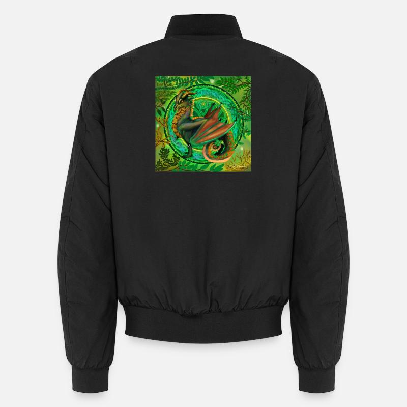 Waldgrüner Drache Unisex Bomberjacke