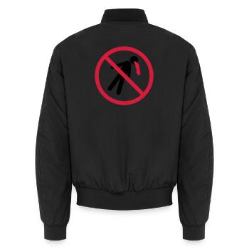 vomir interdit bouclier pas de sang drôle vomi - Bomber unisexe - noir - Dos - AI Model Male 185 light (185cm)