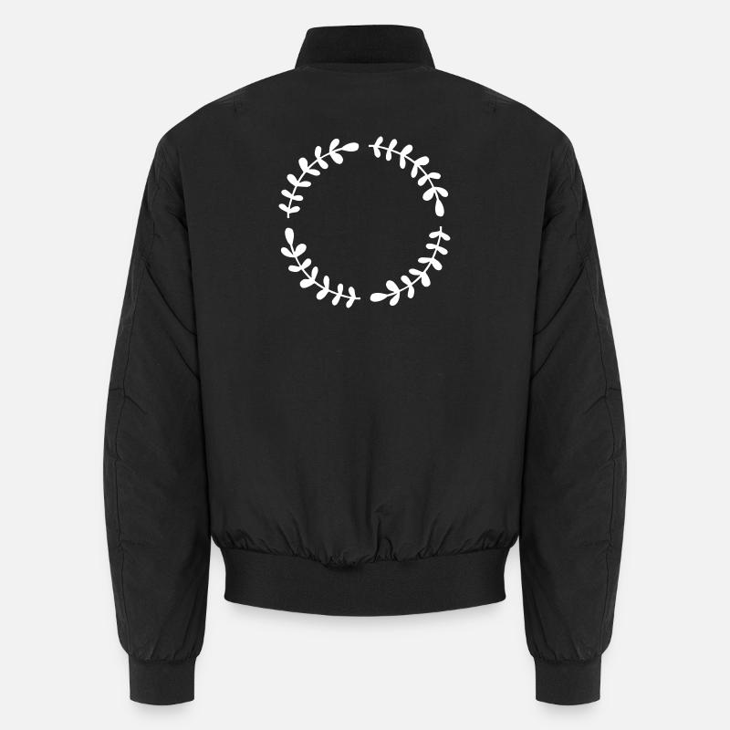 Blätterkranz Rahmen Geburtstag Geschenk Unisex Bomberjacke