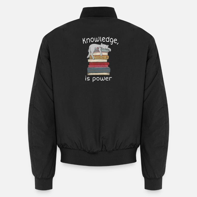 Funny cat and quote - Unisex Bomber Jacket - black