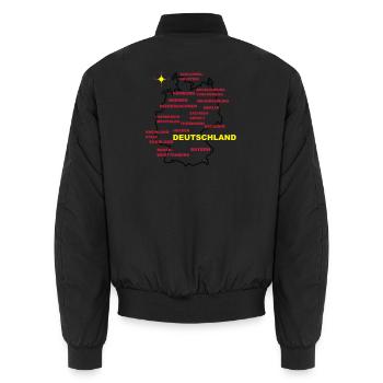 deutschland land karte - Unisex Bomberjacke - Schwarz - Hinten - AI Model Male 185 light (185cm)