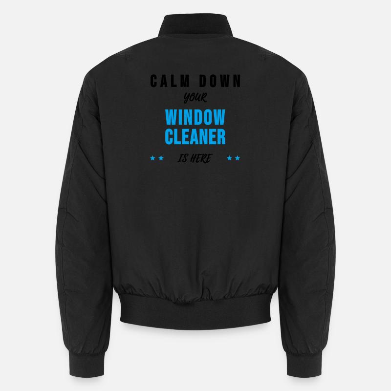 Fensterputzer Gebäudereiniger Sprüche Geschenk - Unisex Bomberjacke - Schwarz