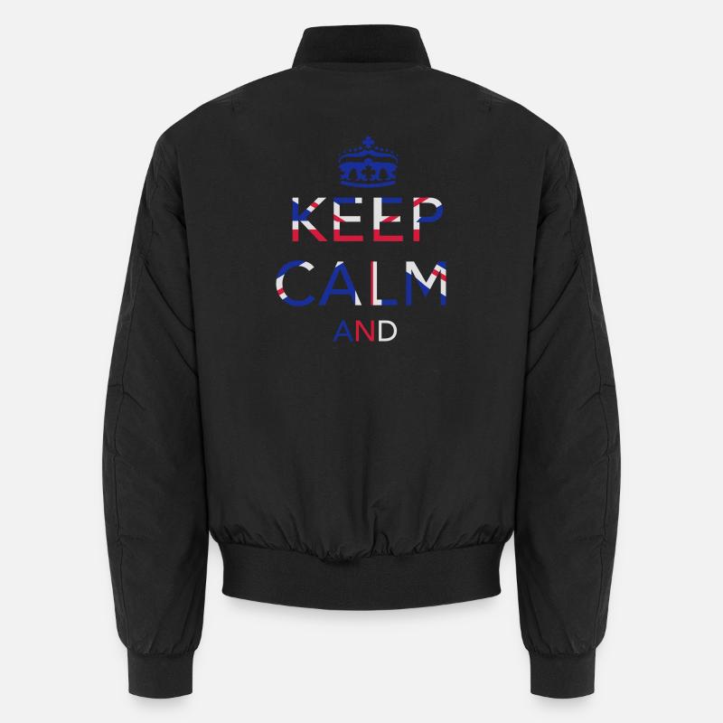 Keep calm ... Union Jack - Unisex Bomber Jacket - black