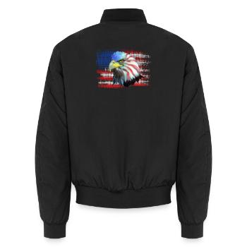 Adler USA - Unisex Bomberjacke - Schwarz - Hinten - AI Model Male 185 light (185cm)